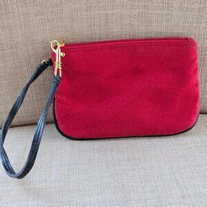 Elizabeth Arden Wristlet Pouch Wallet Red Bag Back Handle